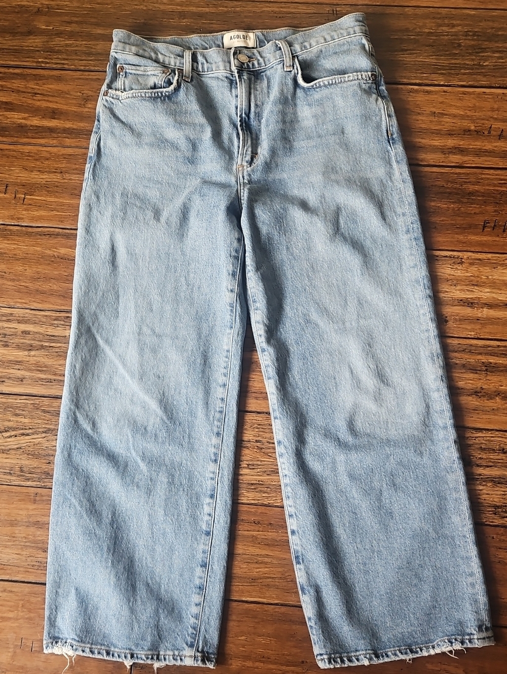 AGOLDE Harper Crop Light Wash Wide Leg Jeans Size 29
